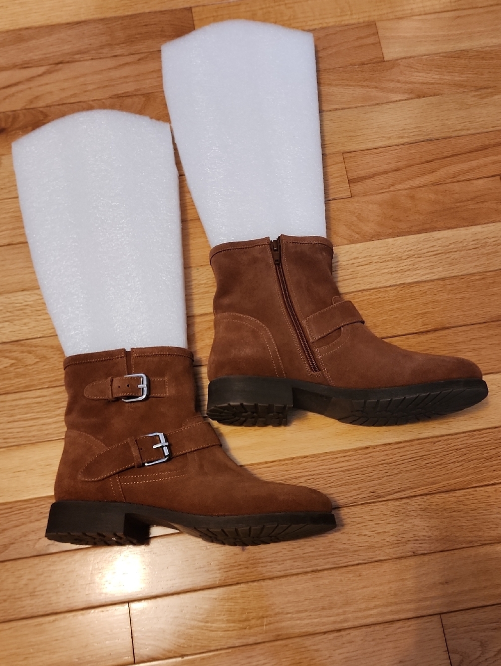 Steve Madden Brown Suede Buckle Ankle Boots